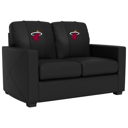 Dreamseat Silver Loveseat Miami Heat Logo XZ7759003LSCDBK-PSNBA31044